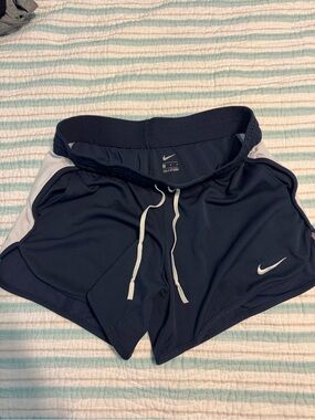 Nike Navy Athletic Shorts with White Trim